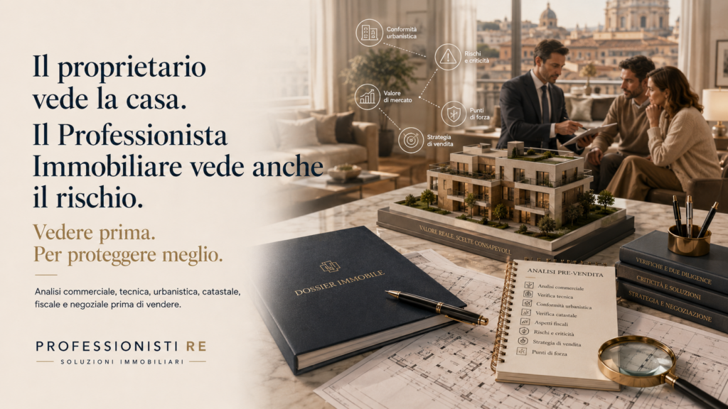 Professionista Immobiliare che analizza rischi, criticità e punti di forza di un immobile prima della vendita a Roma