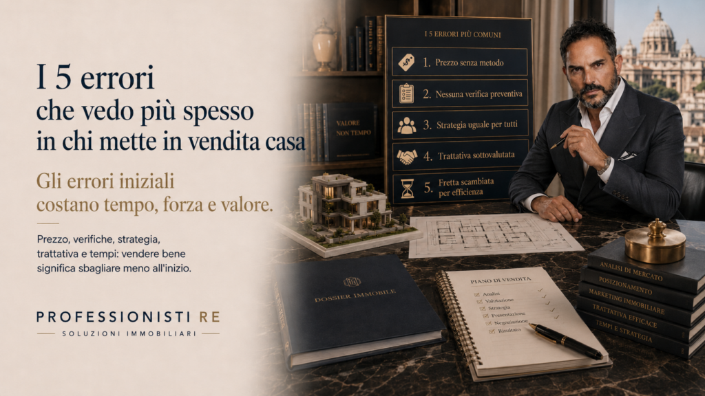 Professionista immobiliare mostra i 5 errori da evitare più comuni nella vendita di una casa a Roma